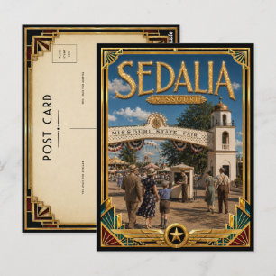 Carte Postale Sedalia Missouri Art Déco Vintage Âge d'Or