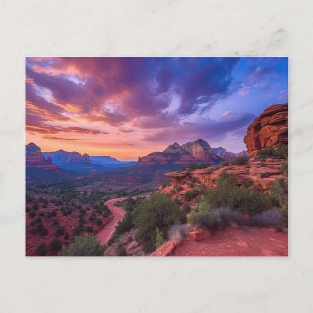 Carte Postale Sedona Arizona Red Rocks Nature Beau coucher de so (Devant)