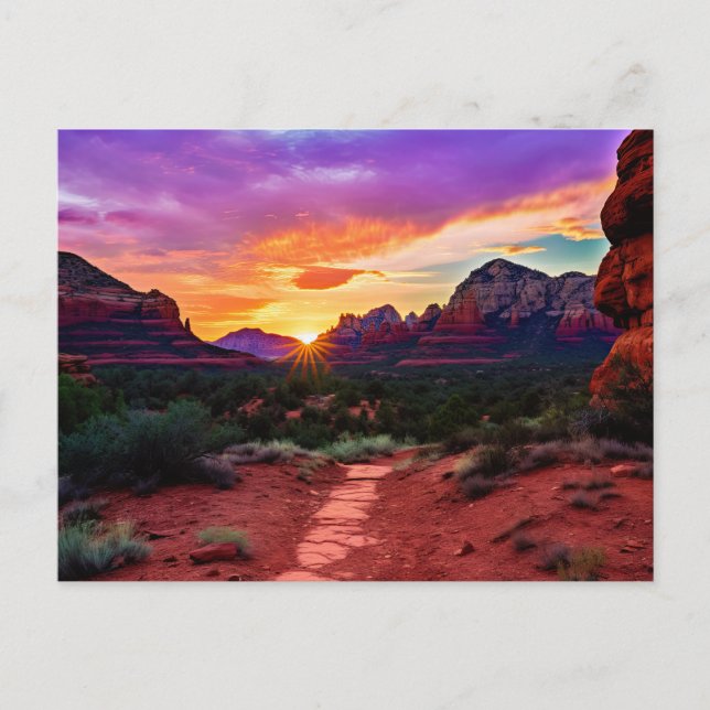 Carte Postale Sedona Arizona Red Rocks Nature Beau coucher de so (Devant)