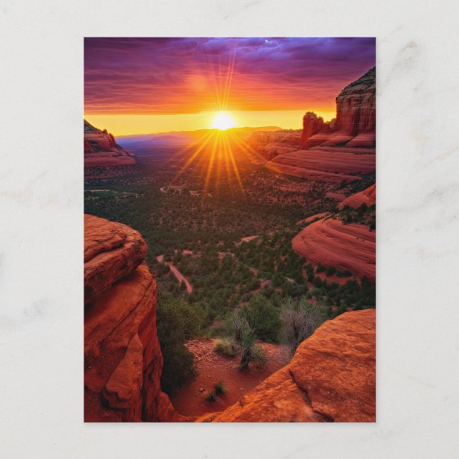 Carte Postale Sedona Arizona Red Rocks Nature Beau coucher de so (Devant)