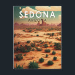 Carte Postale Sedona Arizona Retro Travel Art Vintage<br><div class="desc">Design d'art du désert de Sedona mettant en valeur le paysage de l'Arizona.</div>