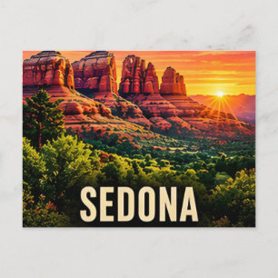 Carte Postale Sedona Arizona USA Rocher Rouge Coucher de soleil