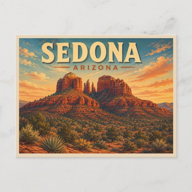 Carte Postale Sedona Arizona Voyage Rétro (Devant)