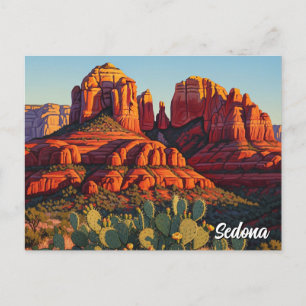 Carte Postale Sedona Arizona Voyage Vintage Cactus
