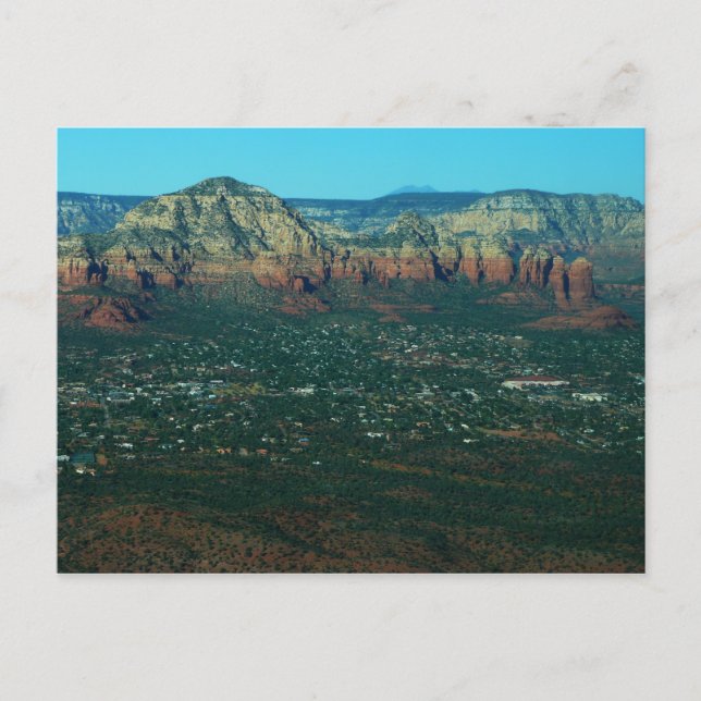 Carte Postale Sedona et Coffee Pot Rock vus d'en haut (Devant)