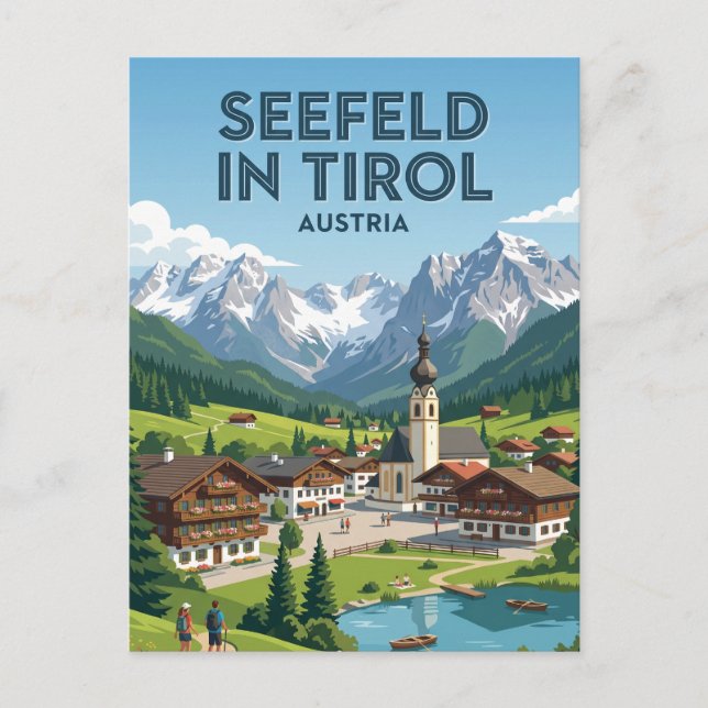 Carte Postale Seefeld in Tirol Autriche (Devant)