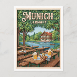 Carte Postale Seehaus Biergarten Munich Allemagne