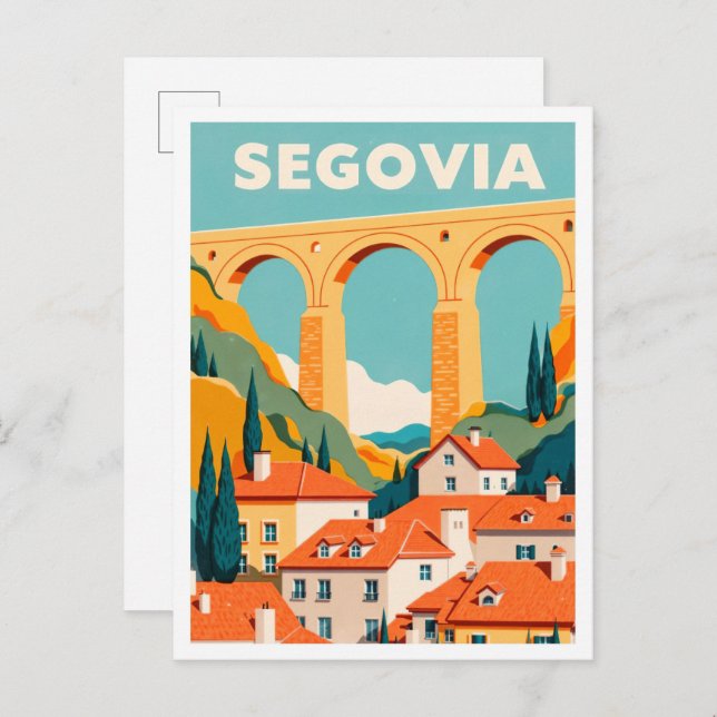 Carte Postale Segovia Spain Art vintage Travel (Devant / Derrière)