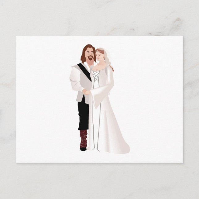 Carte Postale Seigneur Médiéval Et Dame (Devant)