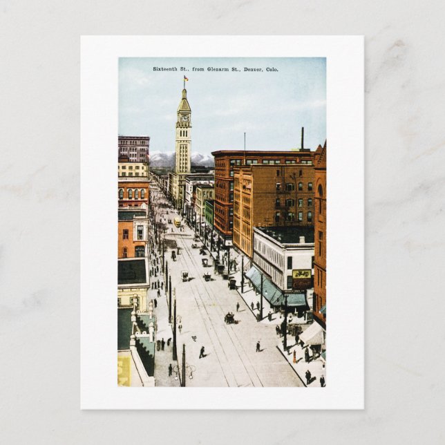 Carte Postale Seizième rue de Glenarm Street, Denver, Colo (Devant)