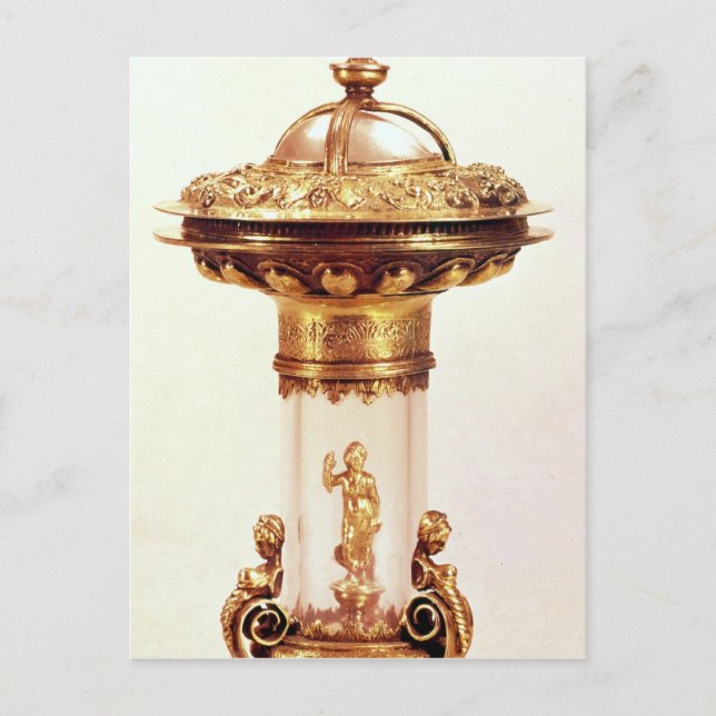 Carte Postale Sel debout, cristal de roche avec argent doré (Devant)
