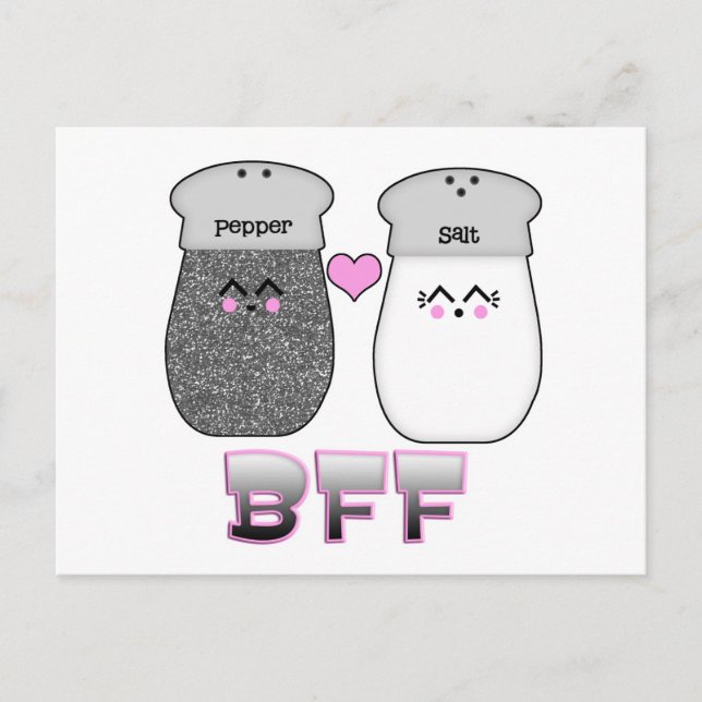Carte Postale Sel et Poivre BFF Mignon (Devant)