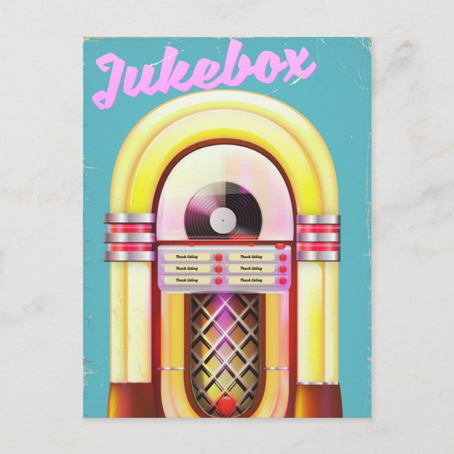 Carte Postale Sélecteur de musique vintage (Devant)