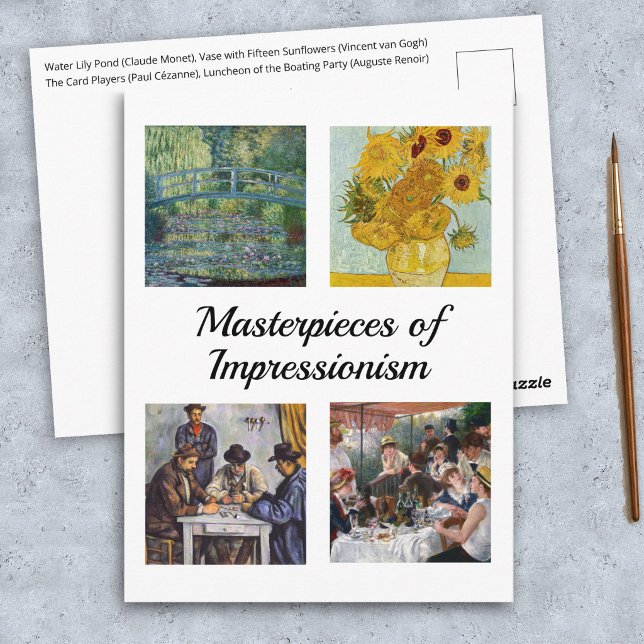 Carte Postale Sélection de divers chefs-d'œuvre impressionnistes (Créateur téléchargé)