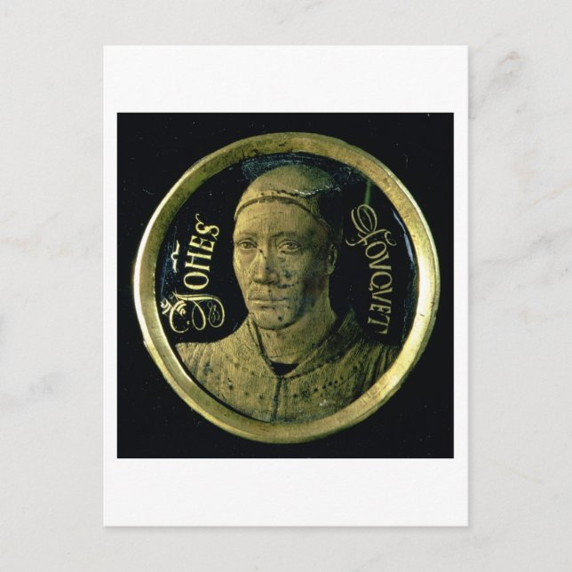 Carte Postale Self portrait medallion, c.1450 (enamel on copper) (Devant)