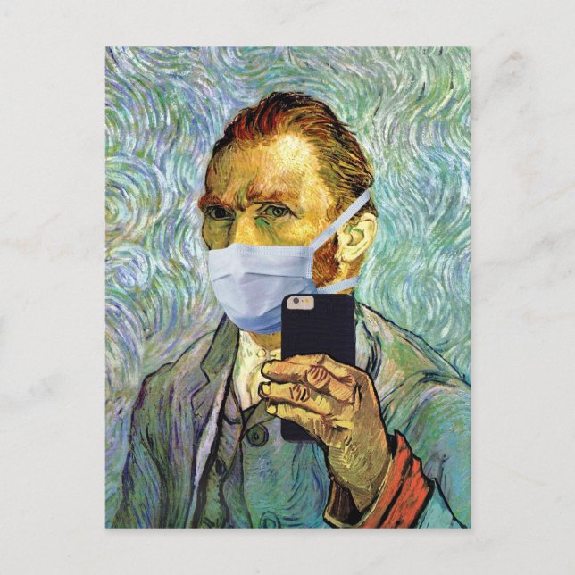 Carte Postale Selfie Autoportrait De Vincent Van Gogh Avec Masqu (Devant)