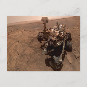 Carte Postale Selfie de Mars Curiosity paysage martien rouge