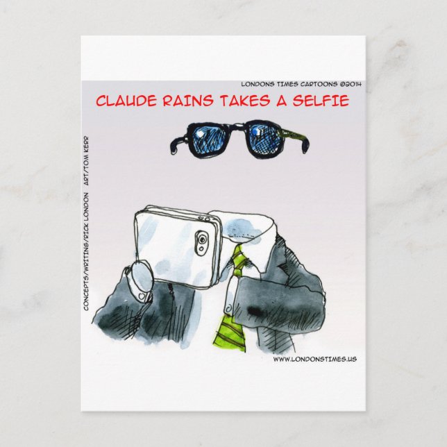 Carte Postale Selfie invisible drôle (Devant)