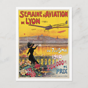 Carte Postale Semaine D'Aviation De Lyon France Poster vintage