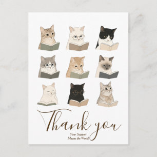 Carte Postale Semaine de la lecture pour les chats Cadeau pour l