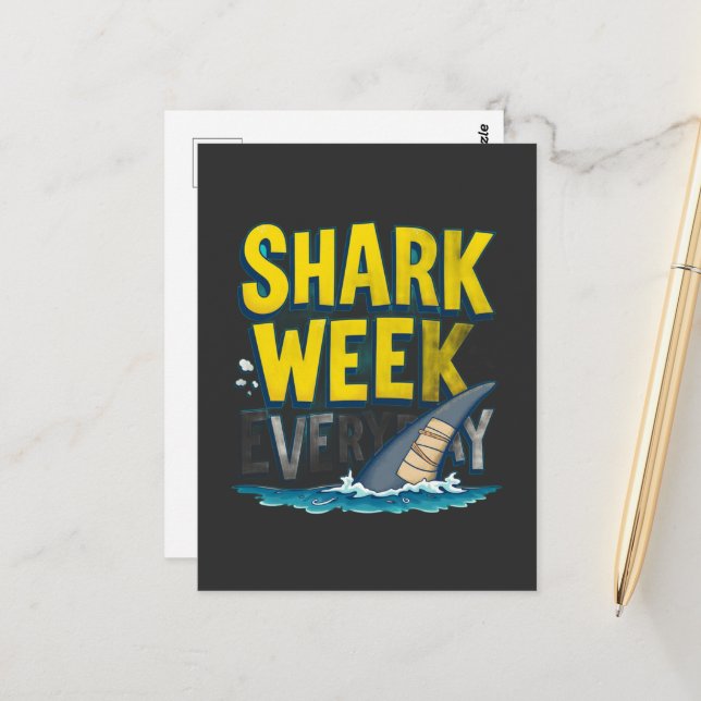 Carte Postale Semaine du requin tous les jours (Devant/Arrière en situation)