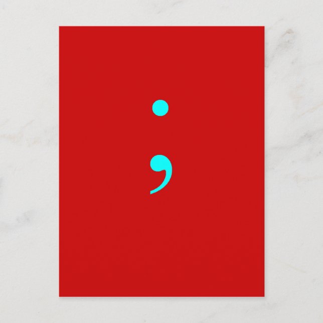 Carte Postale Semi-Colon - Rouge (Devant)