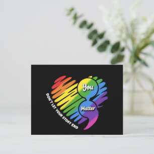 Carte Postale Semikolon LGBTQ Prévention du suicide Santé mental