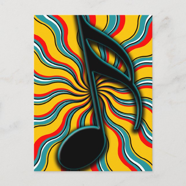 Carte Postale Semiquaver d'été - 16e symbole de musique de note (Devant)