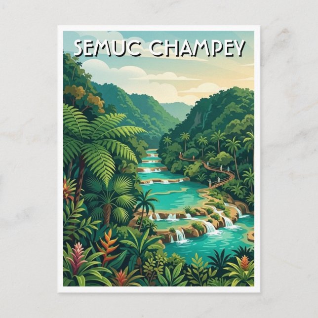 Carte Postale Semuc Champey Voyage Guatemala (Devant)