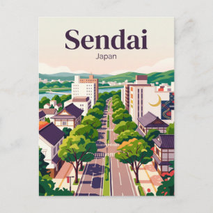 Carte Postale Sendai, Japon