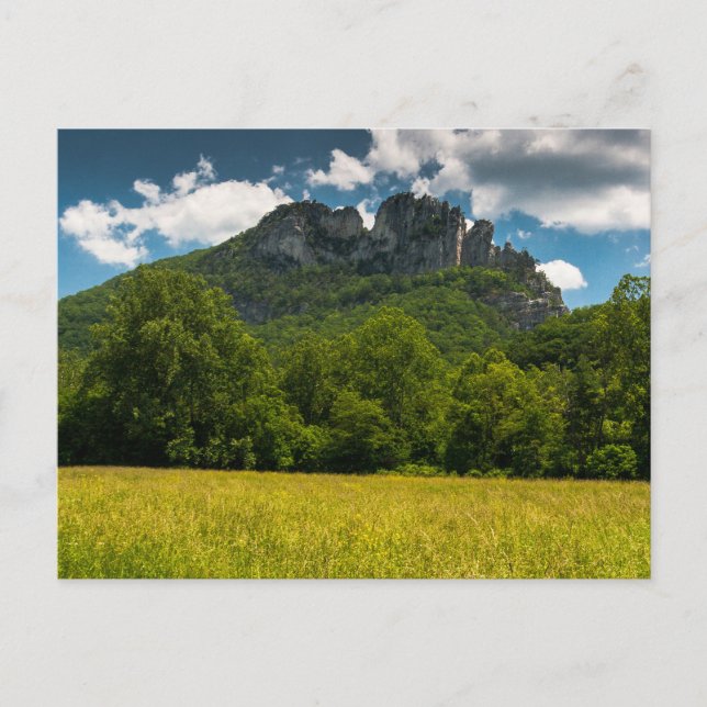 Carte Postale Seneca Rocks en été, Virginie-Occidentale (Devant)