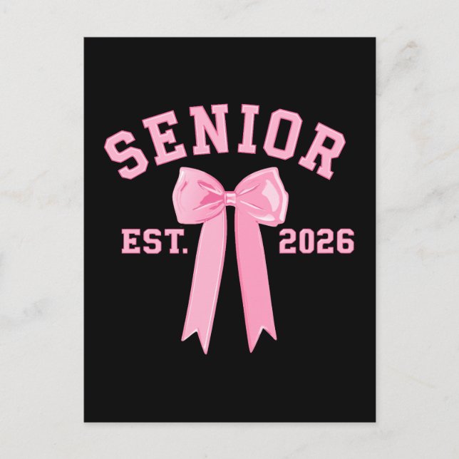 Carte Postale Senior 2026 Pink Bow (Devant)