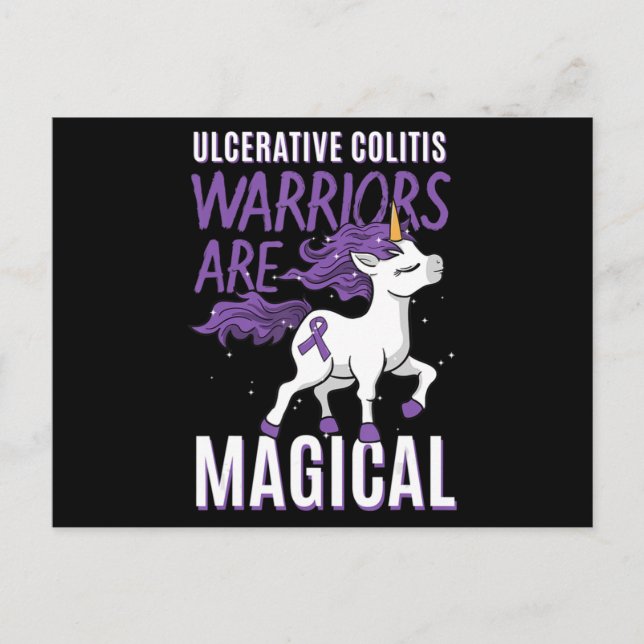 Carte Postale Sensibilisation à la colite ulcérative IBD Unicorn (Devant)