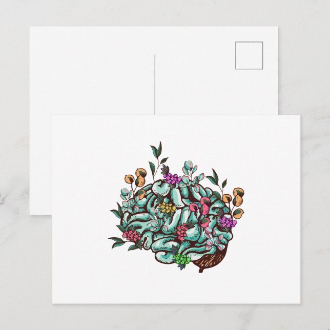 Carte Postale Sensibilisation à la santé mentale du cerveau huma (Devant / Derrière)