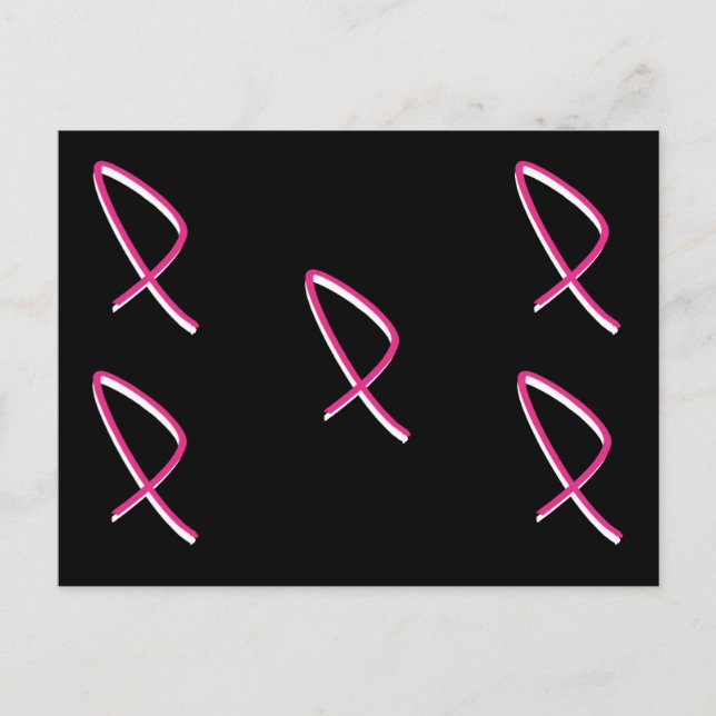 Carte Postale Sensibilisation au cancer du sein Ruban rose (Devant)