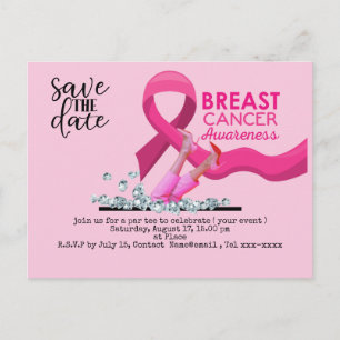 Carte Postale Sensibilisation au cancer du sein sauvez la date r