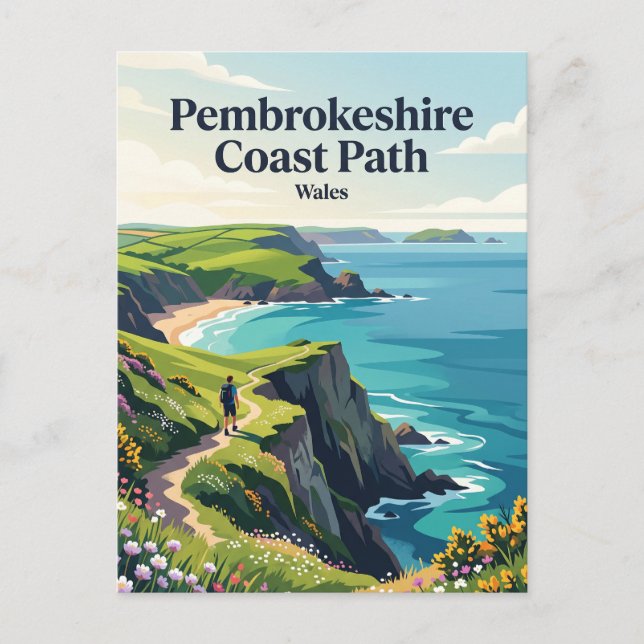 Carte Postale Sentier côtier du Pembrokeshire Pays de Galles (Devant)