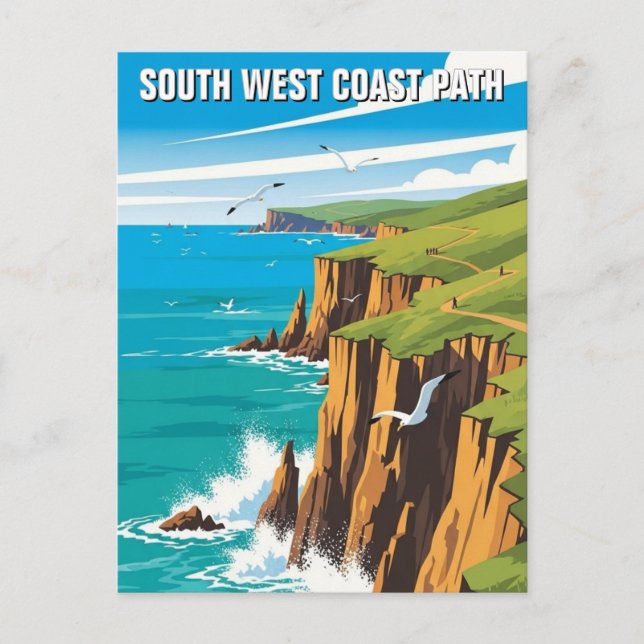 Carte Postale Sentier côtier du Sud-Ouest de l'Angleterre (Devant)