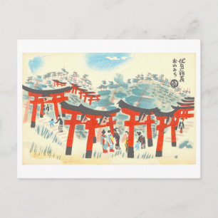 Carte Postale Sentier de montagne vintage au sanctuaire Fushimi 