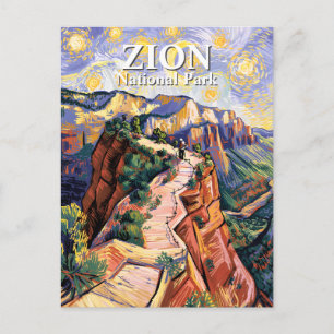 Carte Postale Sentier de randonnée Van Gogh Zion Angels Landing 