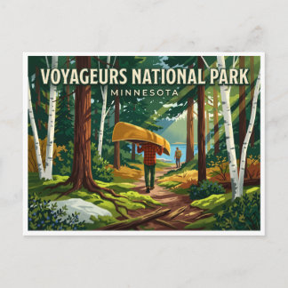 Carte Postale Sentier du lac Locator International Falls Minneso