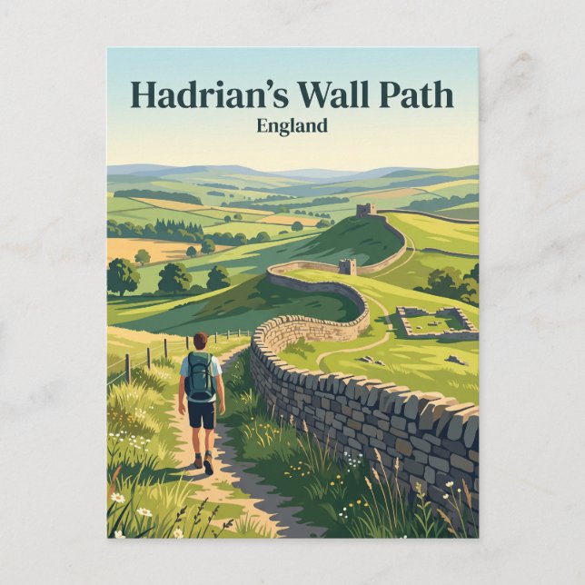 Carte Postale Sentier du mur d'Hadrien Angleterre (Devant)