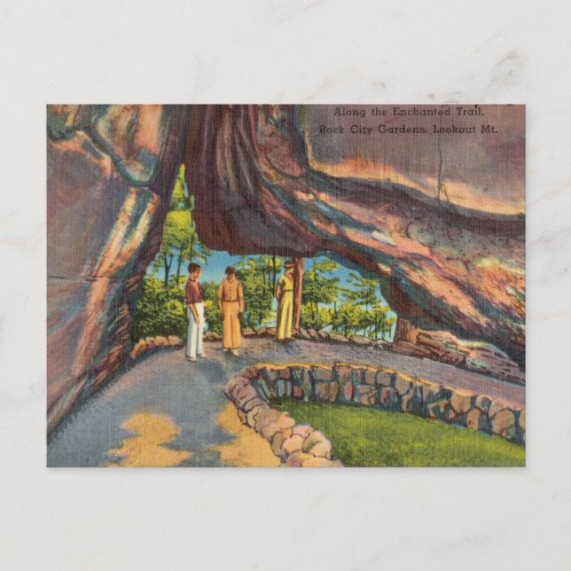 Carte Postale Sentier enchanté, jardins de Rock City, mont Looko (Devant)
