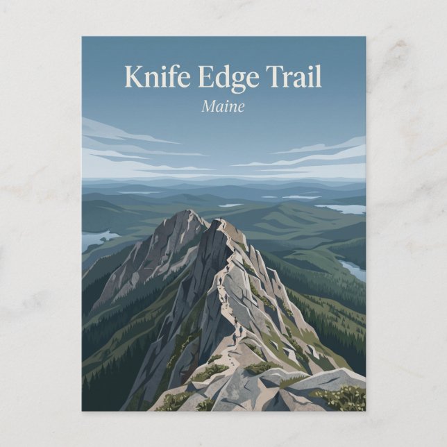 Carte Postale Sentier Knife Edge, Katahdin Maine (Devant)