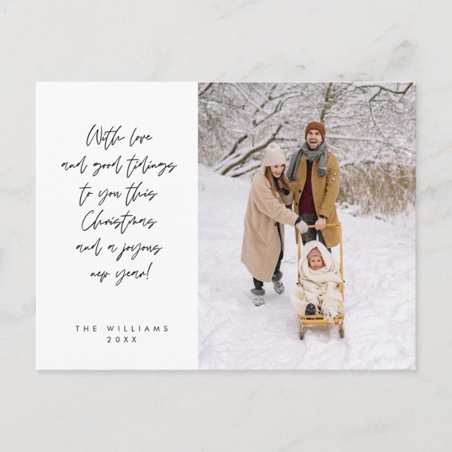 Carte Postale Sentimental, Joyeux Noël, Photo de famille (Devant)