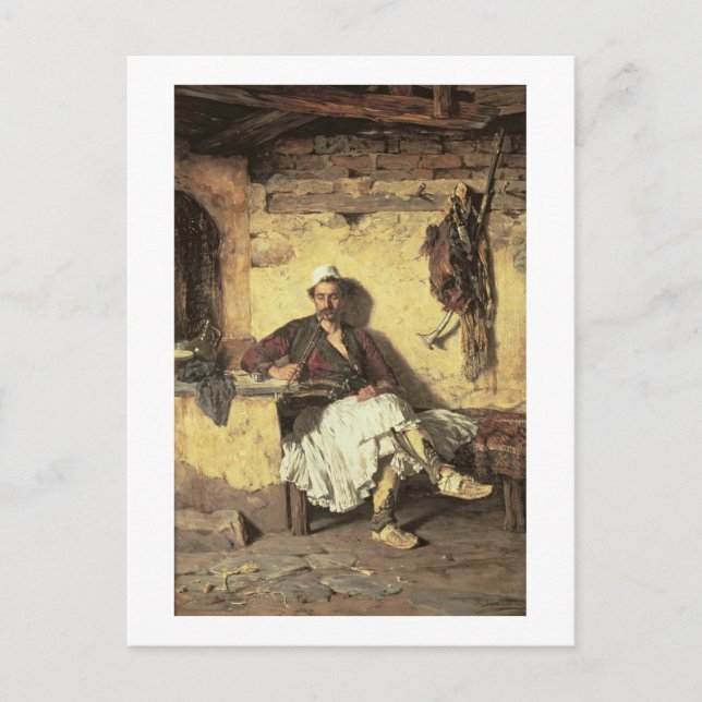 Carte Postale Sentinelle albanaise (Arnaueti) (huile sur canva (Devant)