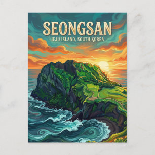 Carte Postale Seongsan Ilchulbong Corée du Sud