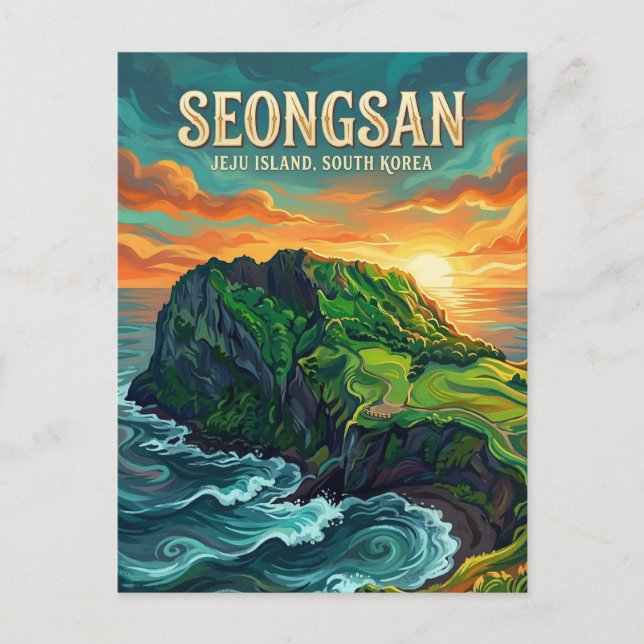 Carte Postale Seongsan Ilchulbong Corée du Sud (Devant)