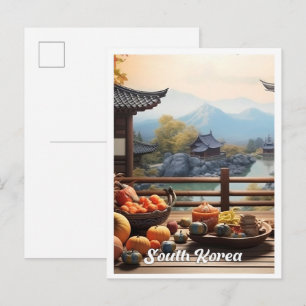 Carte Postale Séoul Corée du Sud Art Illustration de voyage vint