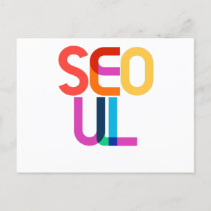 Carte Postale Séoul Corée du Sud Lettres d'art Pop
